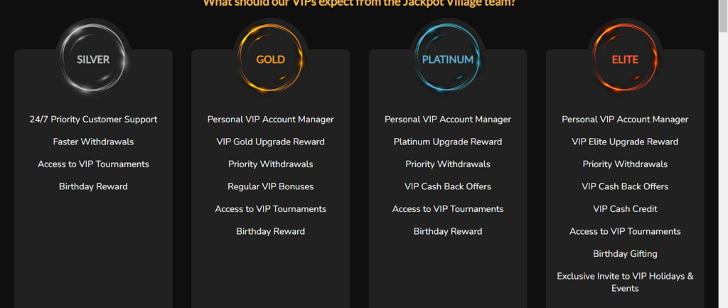 Jackpotvillage vip program